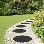 vidaXL Stapsteen 6 pcs Zwart Ø 45 x 1,8 cm Rubber, Tuin en Terras, Tegels en Klinkers, Verzenden, Nieuw