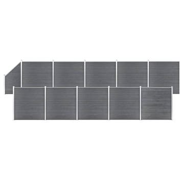 vidaXL Schuttingset 10 vierkant en 1 schuin 1830x186 cm HKC, Verzenden, Nieuw