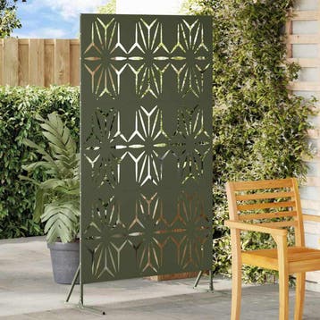 vidaXL Privacyscherm 100 x 50 x 180 cm Staal Olijfgroen, Verzenden