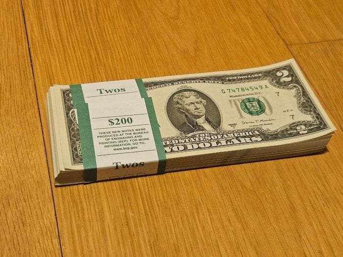 Verenigde Staten van Amerika. - 100 x 2 Dollars 2017 -, Timbres & Monnaies, Billets de banque | Europe | Billets non-euro