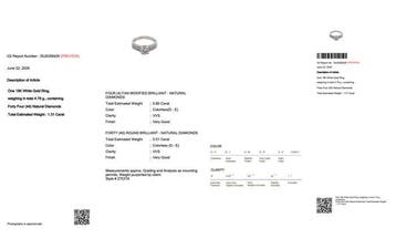 Ring - 18 karaat Witgoud - 1.31ct. tw. Diamant (Natuurlijk)