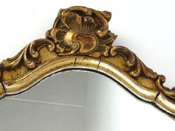 Spiegel - Spiegel, Hout - Goudkleurige houten lijst