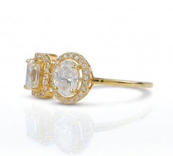 Trouwring - 14 karaat Geel goud - 0.88ct. tw. Diamant