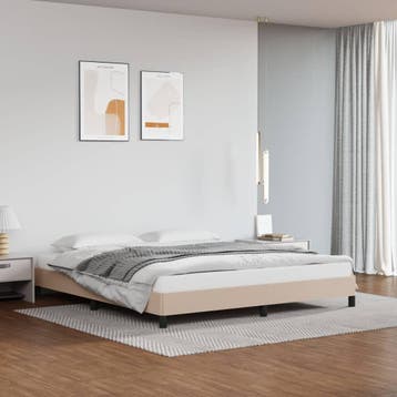 vidaXL Bedframe kunstleer cappuccinokleurig 180x200 cm, Verzenden, Nieuw