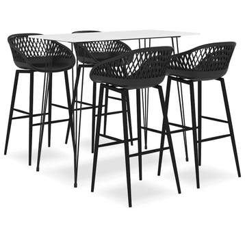 vidaXL 5-delige Barset wit en zwart, Verzenden