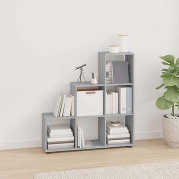 vidaXL Boekenkast trapvormig 107 cm bewerkt hout grijs, Verzenden
