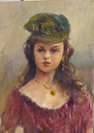 École italienne (XX) - Ritratto di Fanciulla