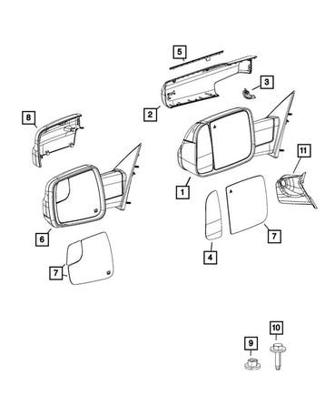 Outside Rear-View Mirror, Right - Ram 1500 2019-2022, Ophalen of Verzenden, Nieuw