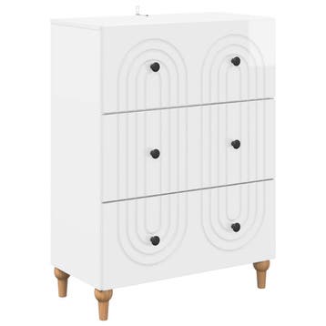 vidaXL Ladekast Hoogglans Wit 66 x 34,5 x 90 cm Bewerkt hout, Verzenden, Nieuw