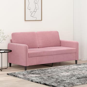 vidaXL Tweezitsbank / zetel 140 cm fluweel roze, Verzenden