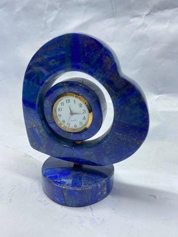 Handgemaakt Lapis Lazuli bureauklok hartvormig Hart- 533 g -