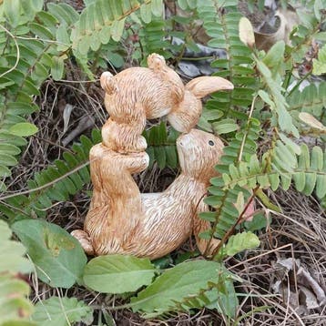 Easter Super Cute Ornaments; Double Rabbits Affectionate