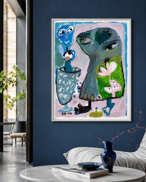 Ralf Altrieth - Übung Blume sein, Antiquités & Art, Art | Peinture | Moderne