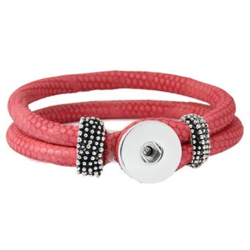 Fako Bijoux - Armband Voor Click Buttons - Slang - Fuchsia, Verzenden