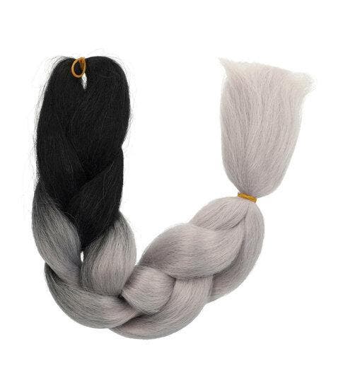 Imitatiehaar - Jumbo Braids 60cm - Hairextensions - Grijs, Bijoux, Sacs & Beauté, Beauté | Soins des cheveux