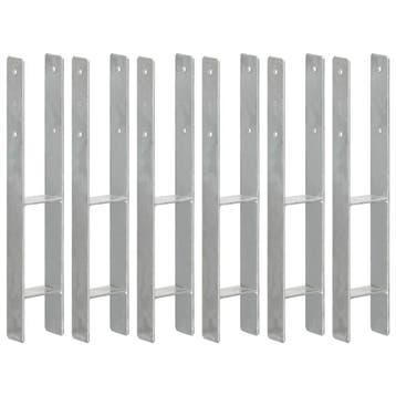 vidaXL Grondankers 6 st 9x6x60 cm gegalvaniseerd staal, Verzenden, Nieuw