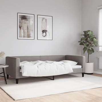 Slaapbank 90x200 Taupe | Tweede kansje | OP = OP, Overige kleuren, Verzenden, Tweepersoons, Zo goed als nieuw