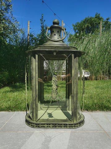 Lantaarn - Glas, Metaal, IJzer, Antiek en Kunst
