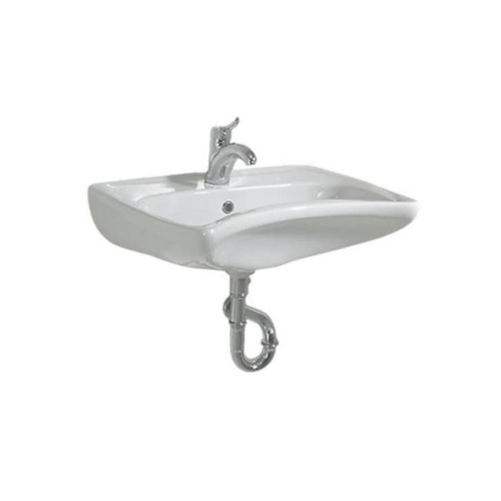 Rolstoel Wastafel BWS 49x60 cm 1 Kraangat Keramiek Wit, Doe-het-zelf en Bouw, Sanitair, Overige typen, Nieuw, Ophalen of Verzenden