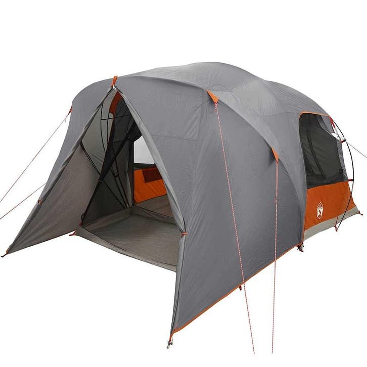 vidaXL Dome Tent voor 6 Personen Grijs en Oranje 500 x 314 x, Caravans en Kamperen, Tenten, Nieuw, Verzenden