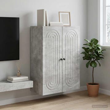 vidaXL Wandkast Betongrijs 66 x 34,5 x 90 cm Bewerkt hout, Verzenden