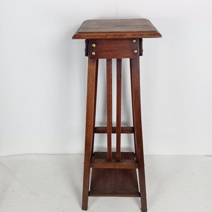 Plantentafel - Eik - Bijzettafel / Piëdestal, Antiquités & Art, Curiosités & Brocante