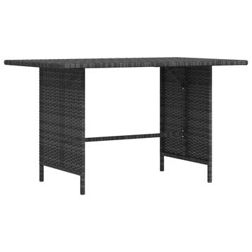 vidaXL Tuintafel 110x70x65 cm poly rattan grijs, Verzenden