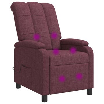 vidaXL Massage Relaxstoel Paars Stof, Huis en Inrichting, Fauteuils, Verzenden, Nieuw