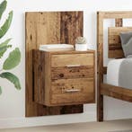 vidaXL Wandkastje voor Bed met lade 2 pcs Oud Hout 48,5 x, Huis en Inrichting, Slaapkamer | Nachtkastjes, Verzenden, Nieuw
