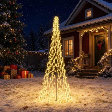 vidaXL LED kerstboom 285 cm 1550 LEDs Warmwit Staal Zwart, Verzenden, Nieuw