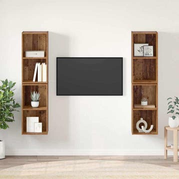 vidaXL Tv-meubelset 4 pcs Oud Hout 37 x 37 x 72 cm Bewerkt, Verzenden, Nieuw