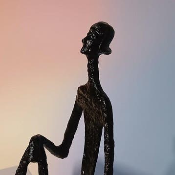 Sculpture, Homme au repos - 26 cm - Métal