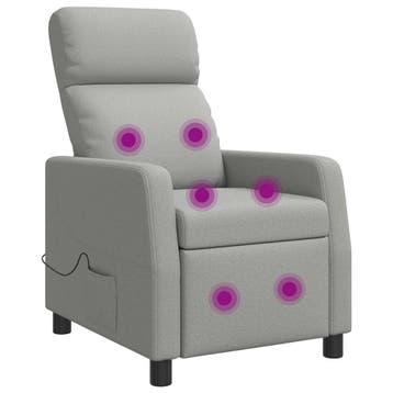 vidaXL Massage Relaxstoel Wolkgrijs Stof, Verzenden, Nieuw