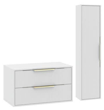 Wastafelkast Rimini 80 cm - Wit -  Badmeubel met Kolomkast, Verzenden, Nieuw