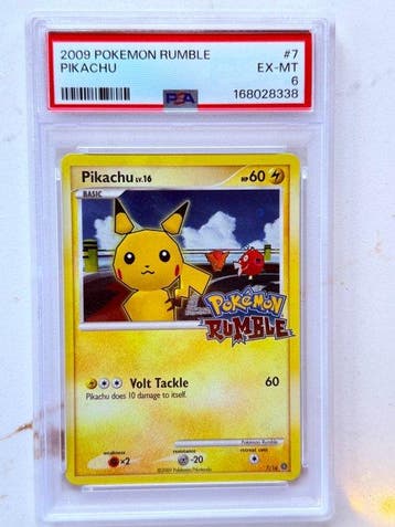 Pokémon - 1 Graded card - Pikachu 7/16 Promo card - PSA 6 -, Hobby en Vrije tijd, Nieuw