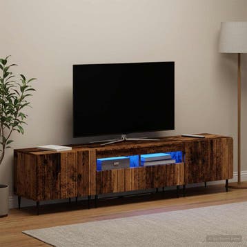 vidaXL 3-delige LED TV-kast ZWOLLE Oud hout Bewerkt hout, Huis en Inrichting, Verzenden, Nieuw