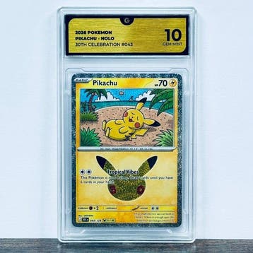 Pokémon Graded card - Pikachu Holo 043 - 30th Anniversary –, Nieuw