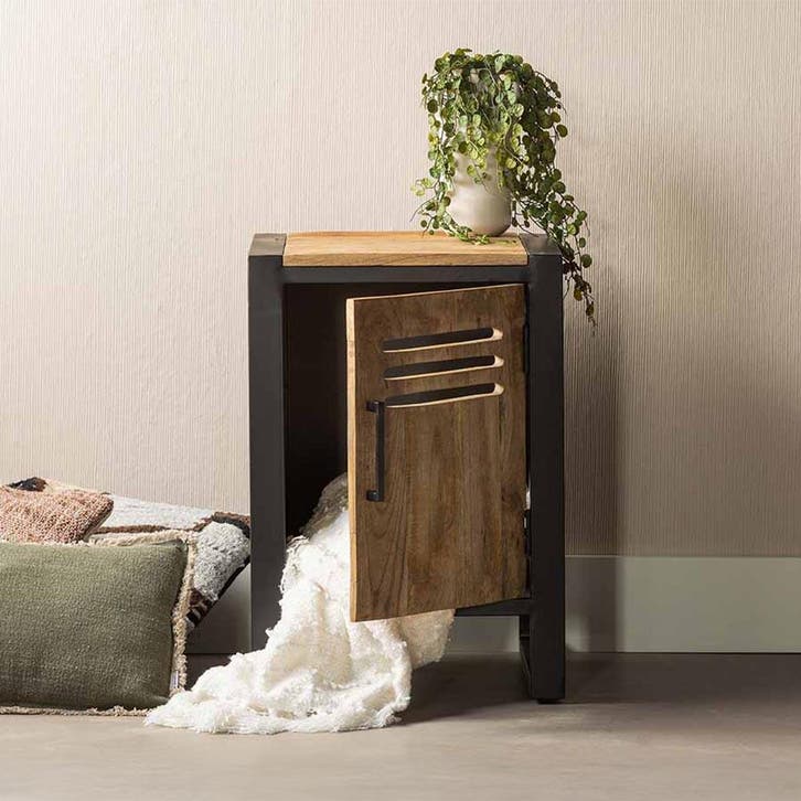 Nachtkastje Mangohout Tristan 45x66 cm, Huis en Inrichting, Slaapkamer | Nachtkastjes, Nieuw, Verzenden