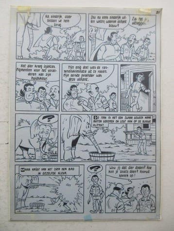Jerom 19 - De blauwe olifant met originele pagina (p.25) - 1, Boeken, Nieuw