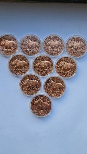 Wereld. Medal 20 × 1 Oz Pure Copper Rounds – Wildlife