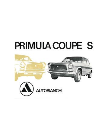 1969 AUTOBIANCHI PRIMULA COUPÉ S BROCHURE NEDERLANDS