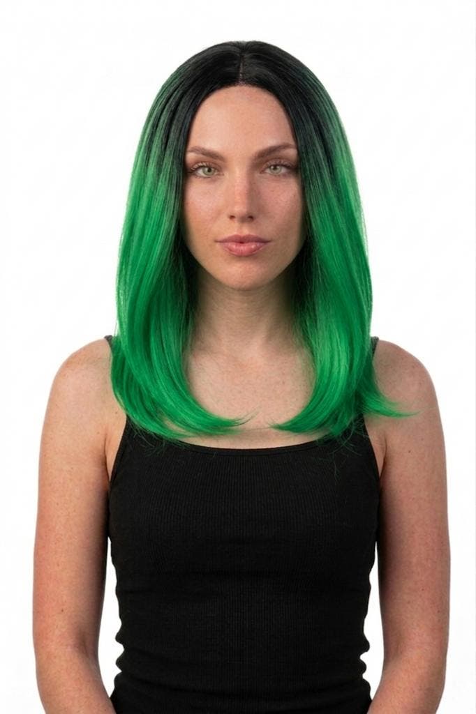 KIMU® Luxe Groen Zwarte Pruik Curtain Bangs Pony Schouderlen, Vêtements | Femmes, Costumes de carnaval & Vêtements de fête, Enlèvement ou Envoi