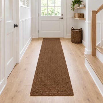 vidaXL Gebied Tapijt Grijs 60 x 400 cm Jute, Verzenden