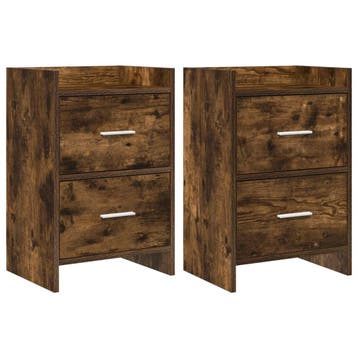 vidaXL Nachttafels 2 st Gerookt eiken 40 x 30 x 60 cm, Verzenden