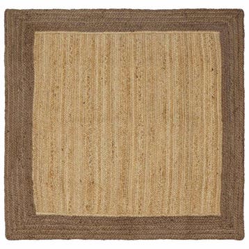 vidaXL Gebied Tapijt Grijs 120 x 120 cm Jute, Verzenden, Nieuw