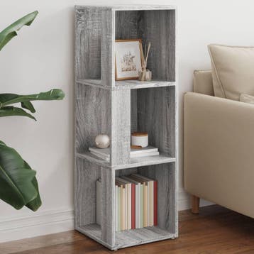 vidaXL Hoekkast 33x33x100 cm bewerkt hout grijs sonoma, Huis en Inrichting, Kasten | Overige, Verzenden, Nieuw
