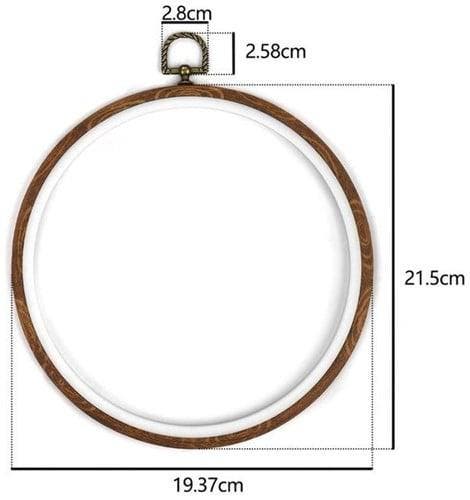 Brocante houten borduurring rond met stelschroef 21 cm per, Hobby & Loisirs créatifs, Bricolage