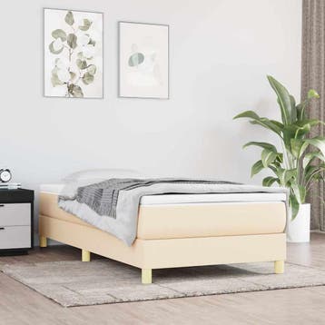 vidaXL Boxspring bed 80x200 cm stof crèmekleurig, Verzenden, Nieuw