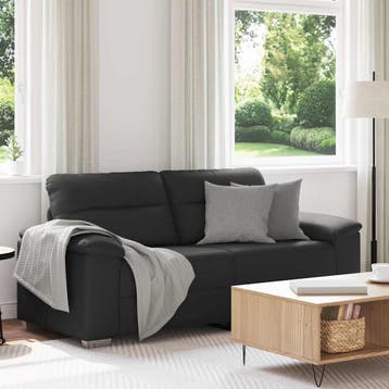 vidaXL 2-zitsbank / zetel zwart 180x81x84 cm kunstleer, Verzenden, Nieuw