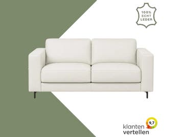 Leren bank Clear - 2,5 zits - Toledo Bianco (gebroken wit), Ophalen of Verzenden
